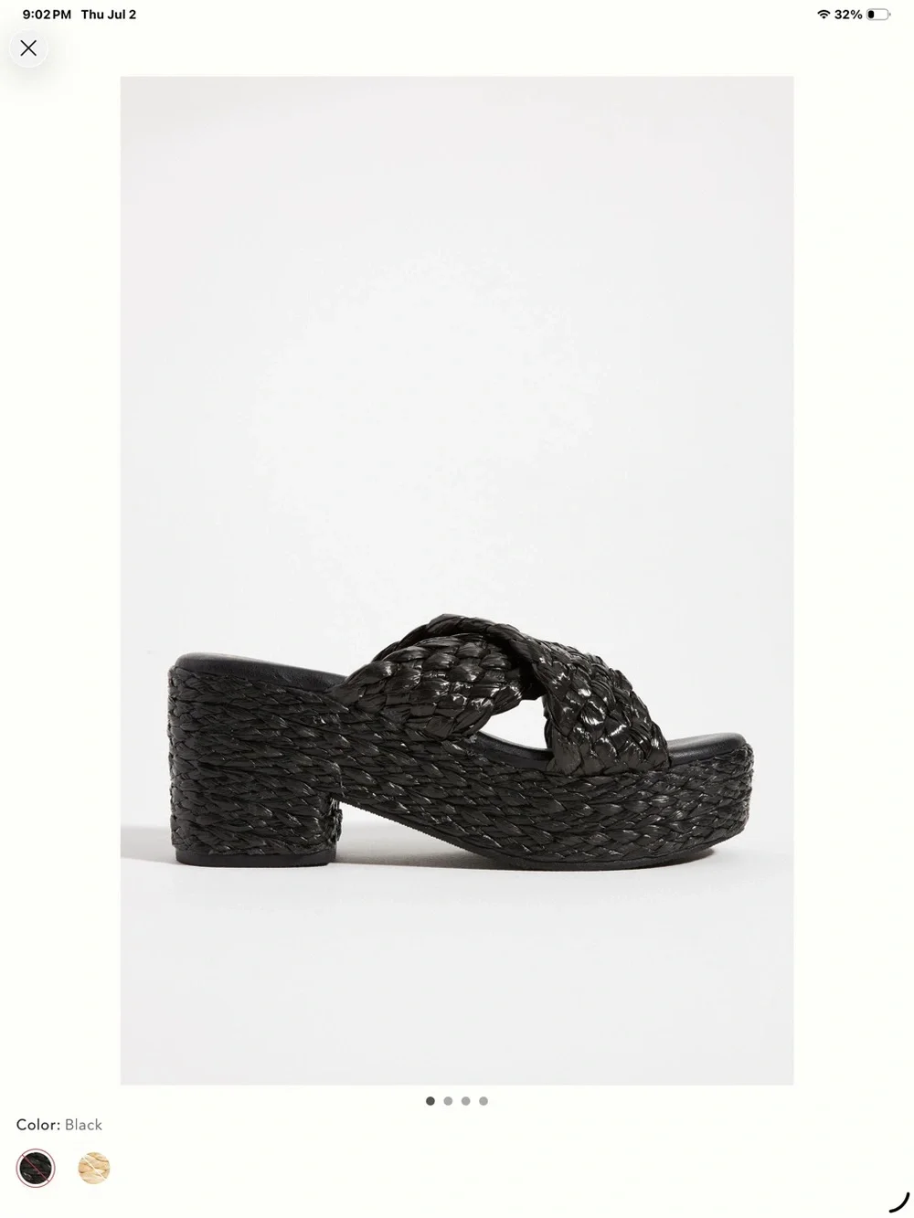 Matisse Beach Reflection Heels - Black Woven Platform Slide Sandals
